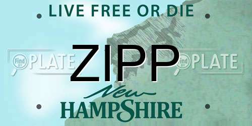 ZIPP New Hampshire License Plate