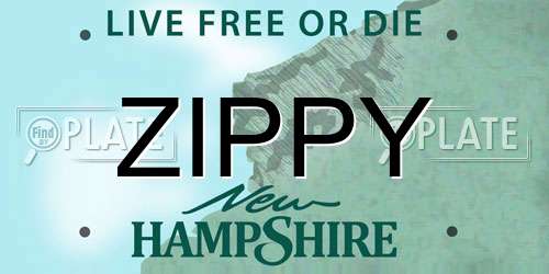 ZIPPY New Hampshire License Plate