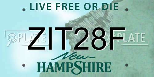 ZIT28F New Hampshire License Plate