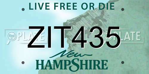 ZIT435 New Hampshire License Plate