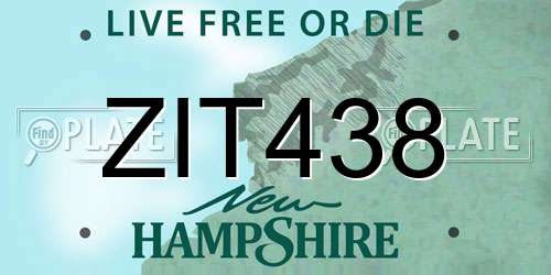 ZIT438 New Hampshire License Plate