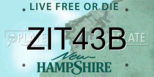 ZIT43B New Hampshire License Plate