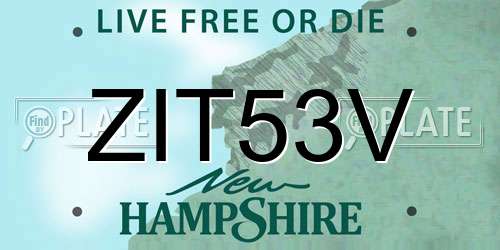 ZIT53V New Hampshire License Plate