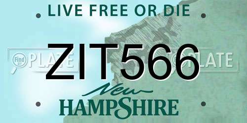 ZIT566 New Hampshire License Plate