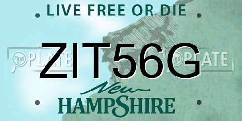 ZIT56G New Hampshire License Plate