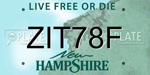 ZIT78F New Hampshire License Plate