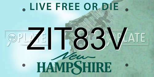 ZIT83V New Hampshire License Plate