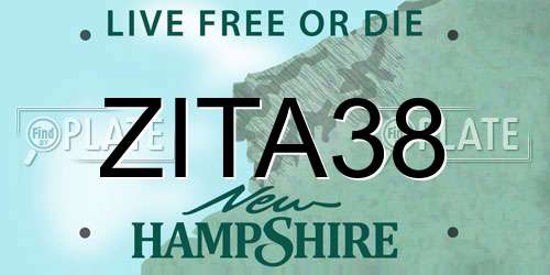 ZITA38 New Hampshire License Plate