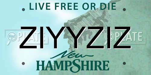 ZIYYZIZ New Hampshire License Plate