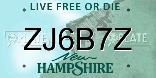 ZJ6B7Z New Hampshire License Plate