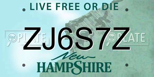 ZJ6S7Z New Hampshire License Plate