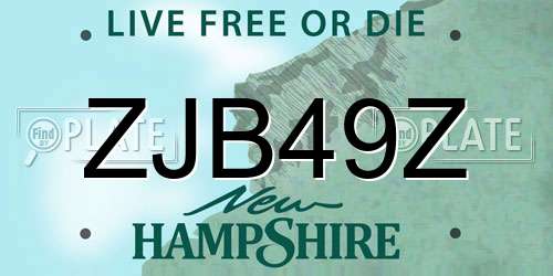ZJB49Z New Hampshire License Plate