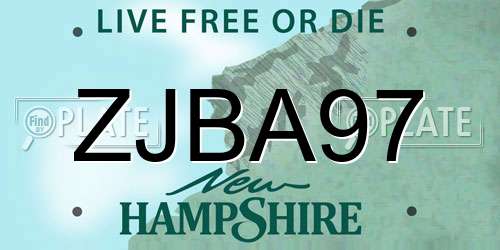 ZJBA97 New Hampshire License Plate