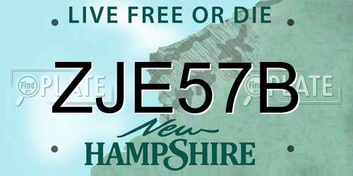ZJE57B New Hampshire License Plate