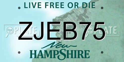 ZJEB75 New Hampshire License Plate