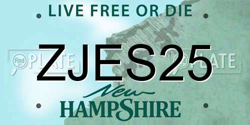 ZJES25 New Hampshire License Plate