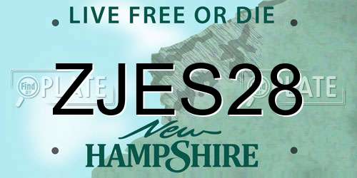 ZJES28 New Hampshire License Plate