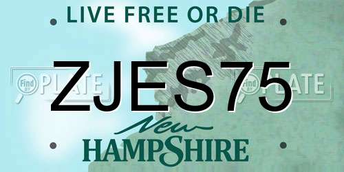 ZJES75 New Hampshire License Plate