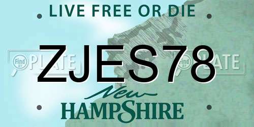 ZJES78 New Hampshire License Plate