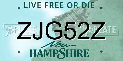 ZJG52Z New Hampshire License Plate