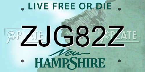 ZJG82Z New Hampshire License Plate