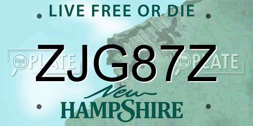 ZJG87Z New Hampshire License Plate