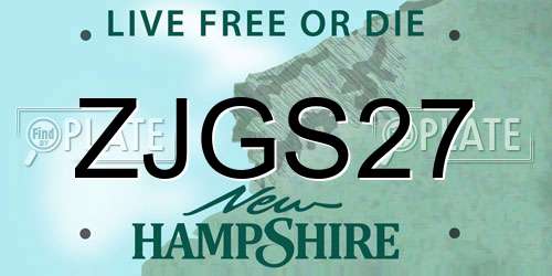 ZJGS27 New Hampshire License Plate