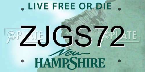 ZJGS72 New Hampshire License Plate