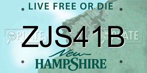 ZJS41B New Hampshire License Plate