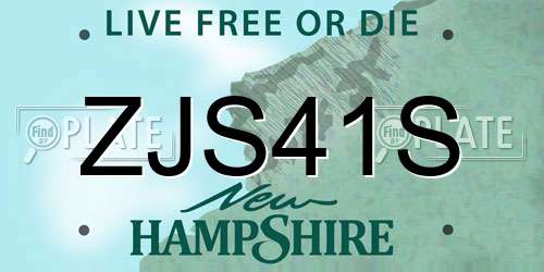 ZJS41S New Hampshire License Plate