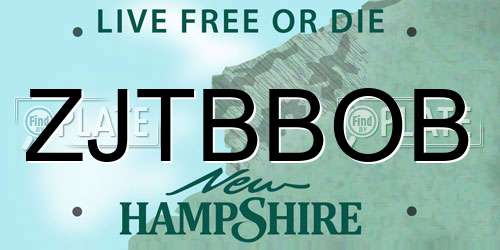ZJTBBOB New Hampshire License Plate