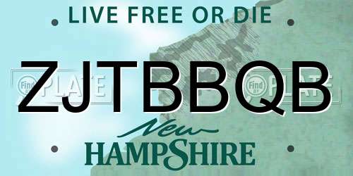 ZJTBBQB New Hampshire License Plate
