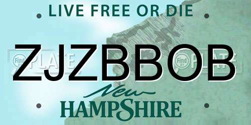 ZJZBBOB New Hampshire License Plate