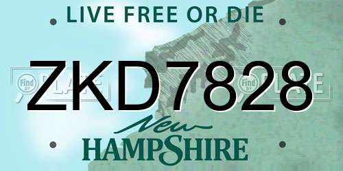 ZKD7828 New Hampshire License Plate