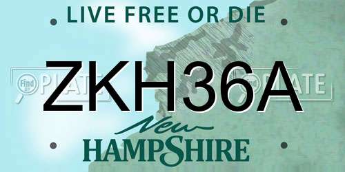 ZKH36A New Hampshire License Plate