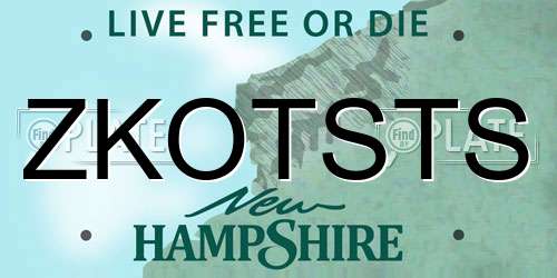 ZKOTSTS New Hampshire License Plate
