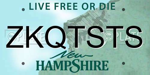 ZKQTSTS New Hampshire License Plate
