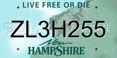 ZL3H255 New Hampshire License Plate