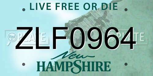 ZLF0964 New Hampshire License Plate