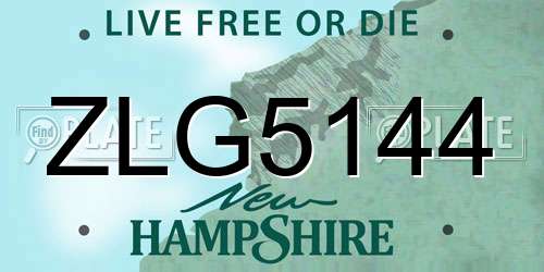 ZLG5144 New Hampshire License Plate
