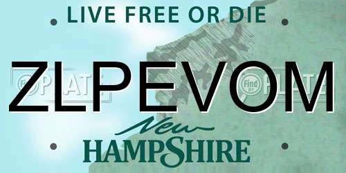 ZLPEVOM New Hampshire License Plate