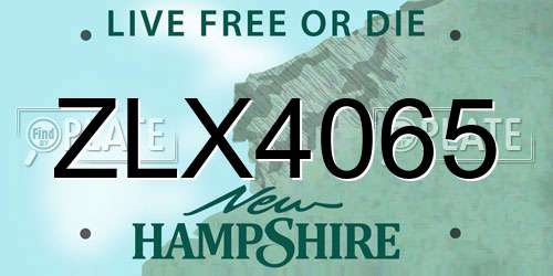 ZLX4065 New Hampshire License Plate