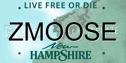 ZMOOSE New Hampshire License Plate