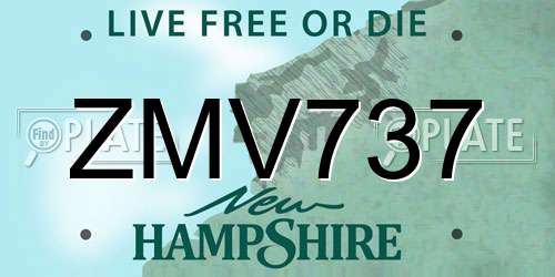 ZMV737 New Hampshire License Plate