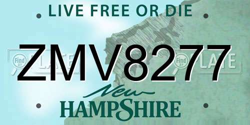 ZMV8277 New Hampshire License Plate