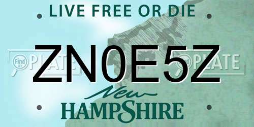 ZN0E5Z New Hampshire License Plate