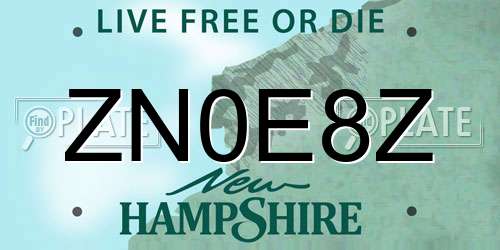 ZN0E8Z New Hampshire License Plate