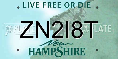 ZN2I8T New Hampshire License Plate