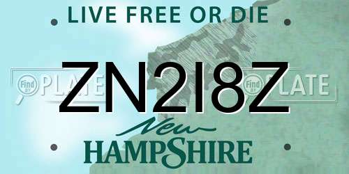 ZN2I8Z New Hampshire License Plate