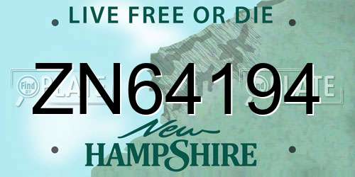 ZN64194 New Hampshire License Plate